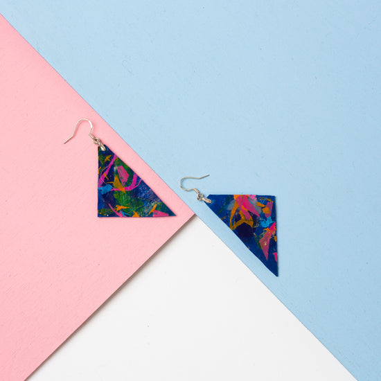 Blue, Pink, Orange and red triangular earrings- S/S 24