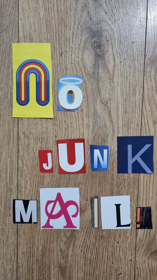 'NO JUNK MAIL' Collage Upcycled Paper Workshop - PLASTIQUE By Siân