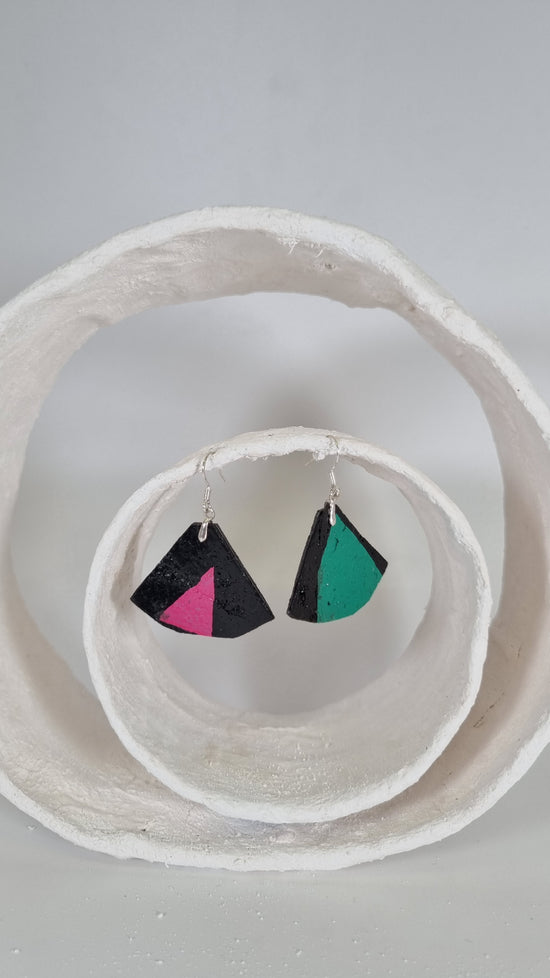 Small 80s colourful geometric shape earrings - PLASTIQUE By Siân