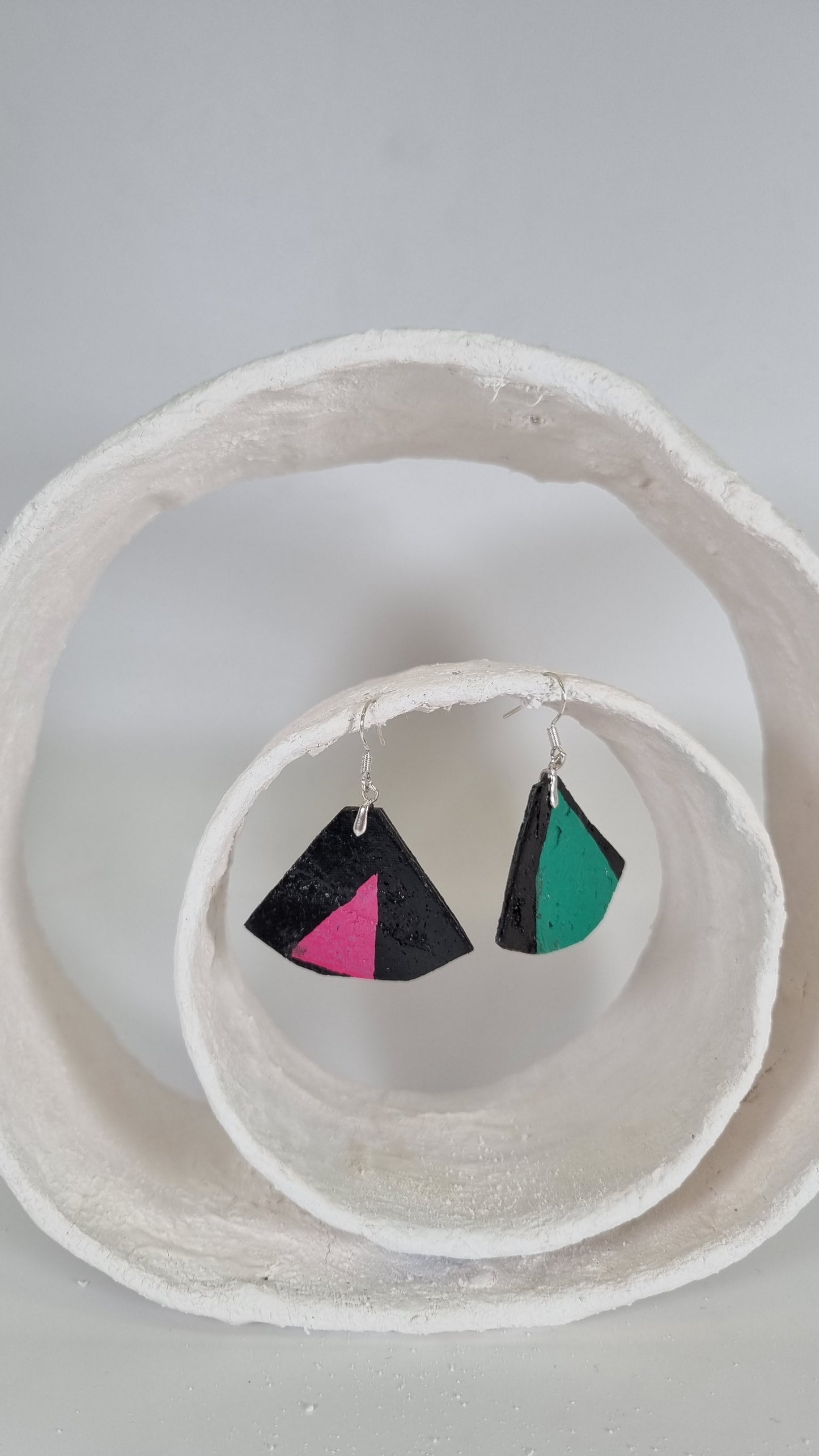 Small 80s colourful geometric shape earrings - PLASTIQUE By Siân