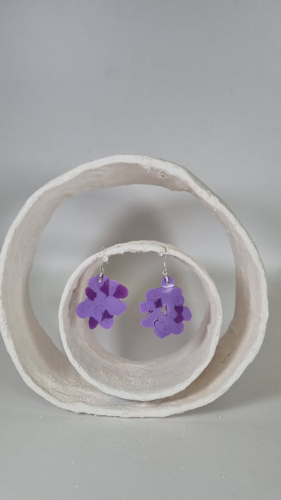 Small purple abstract hama earrings - PLASTIQUE By Siân