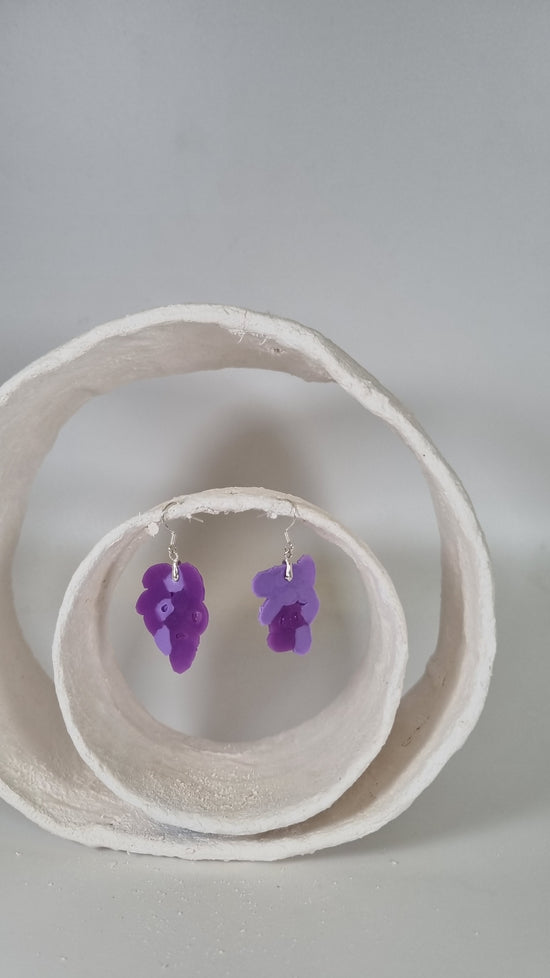 Small purple abstract hama earrings - PLASTIQUE By Siân