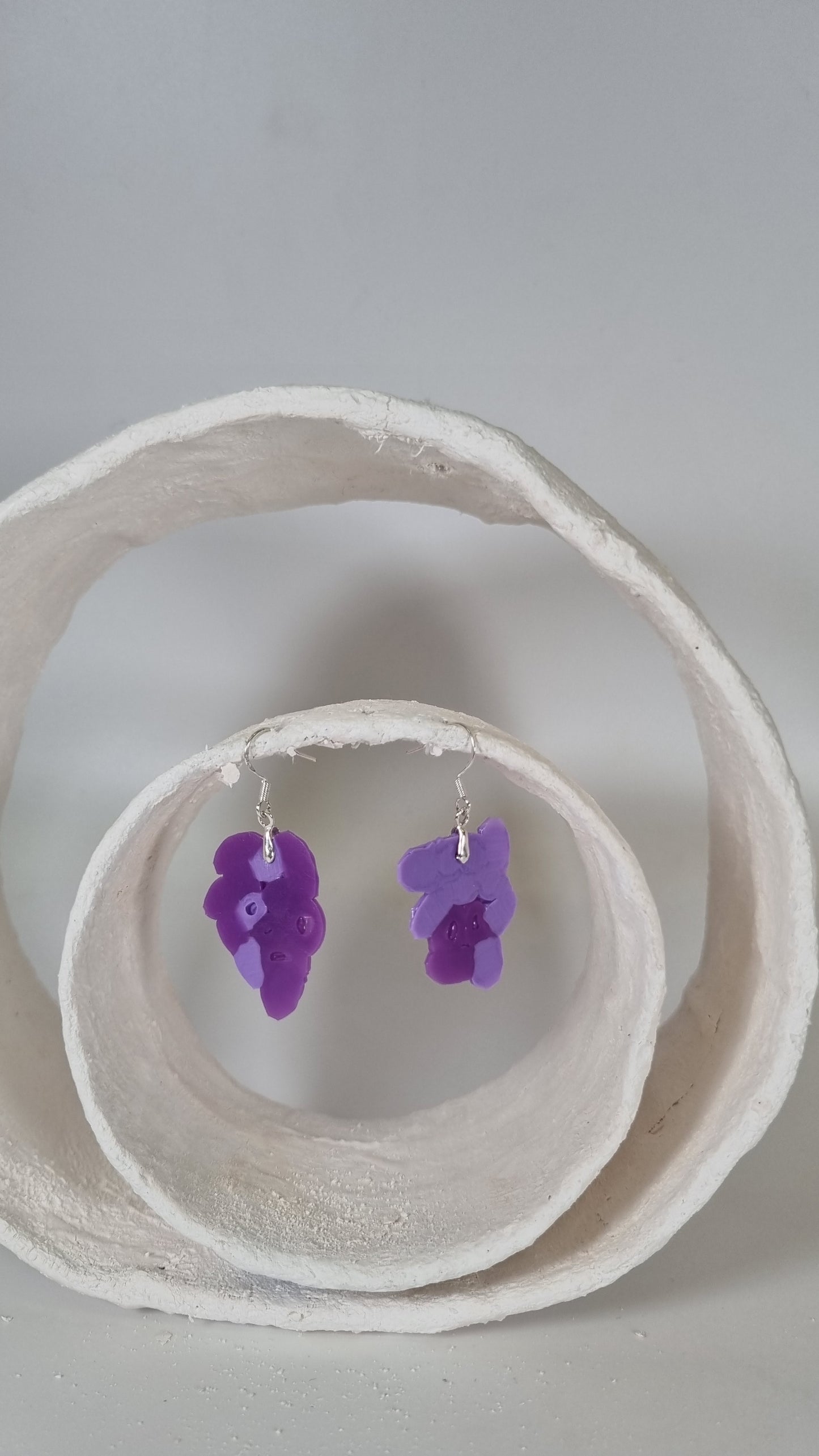 Small purple abstract hama earrings - PLASTIQUE By Siân