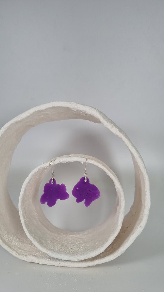 Small purple abstract hama earrings - PLASTIQUE By Siân