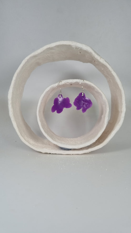 Small purple abstract hama earrings - PLASTIQUE By Siân