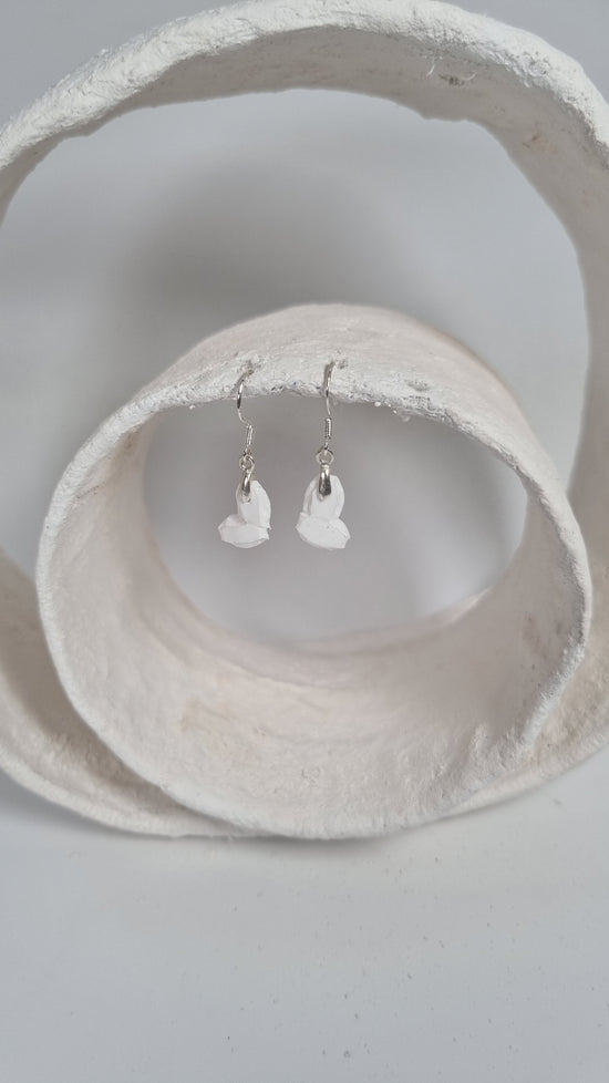 Tiny abstract white hama earrings - PLASTIQUE By Siân