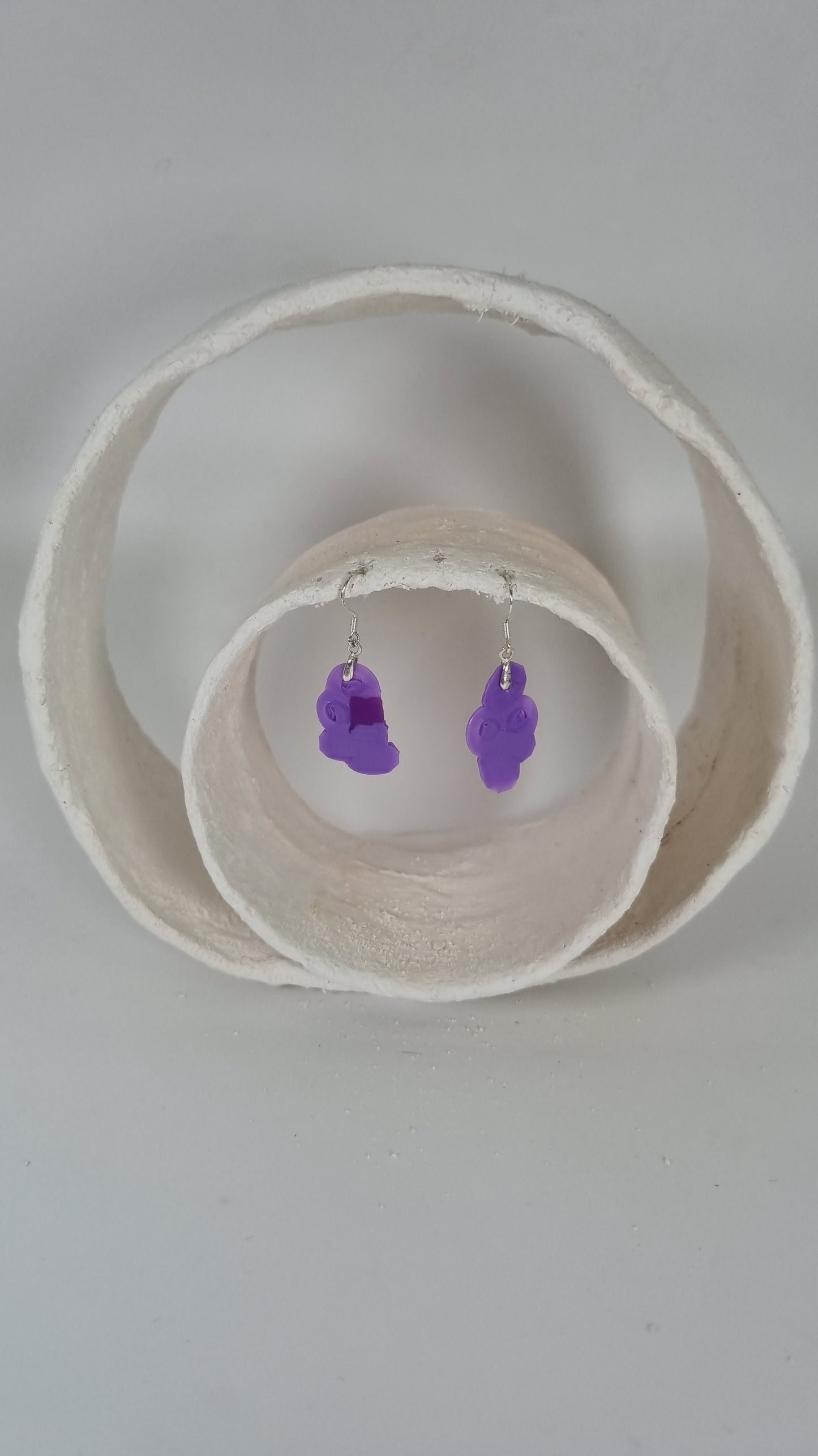 Small purple abstract hama earrings - PLASTIQUE By Siân