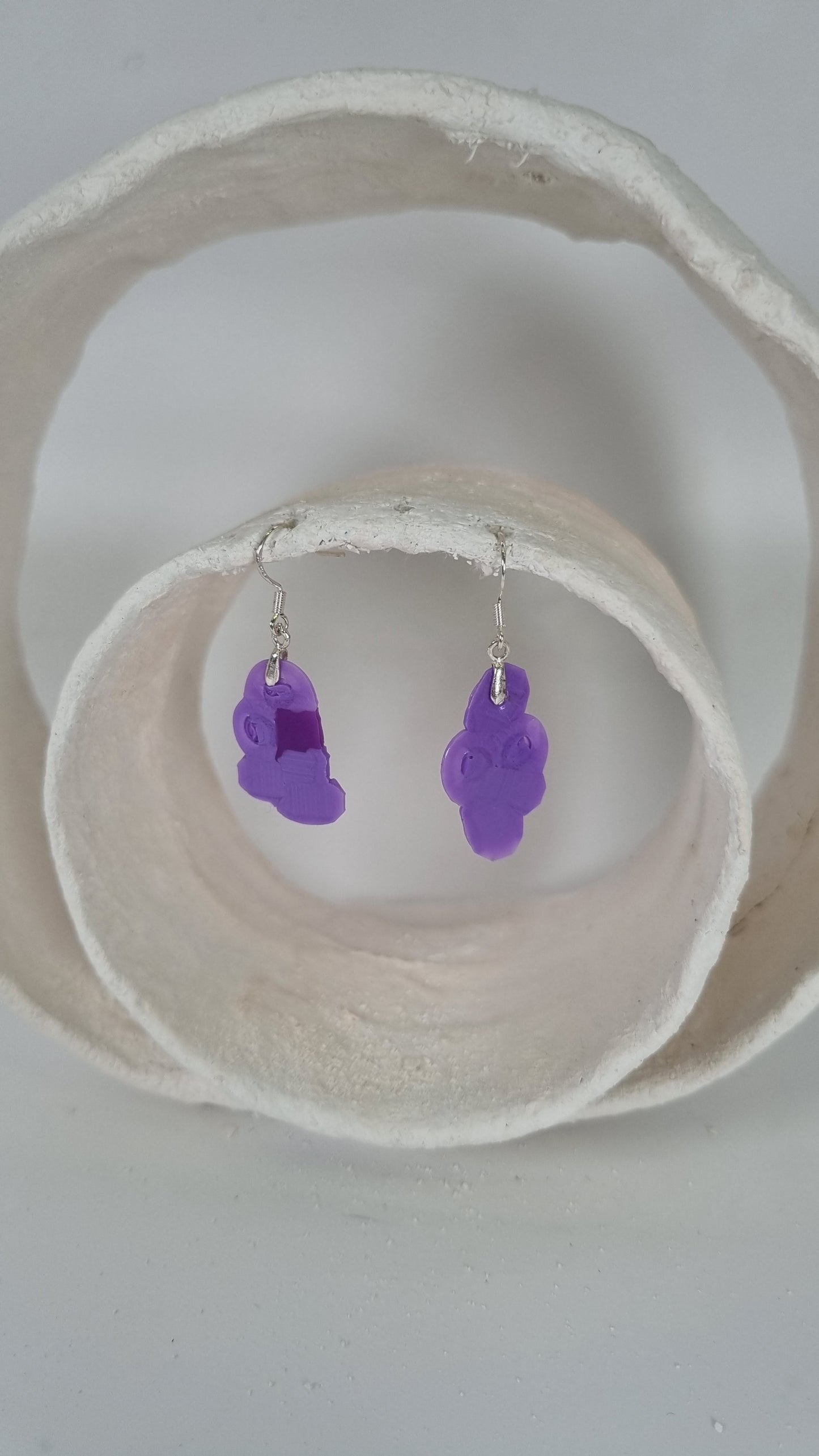 Small purple abstract hama earrings - PLASTIQUE By Siân