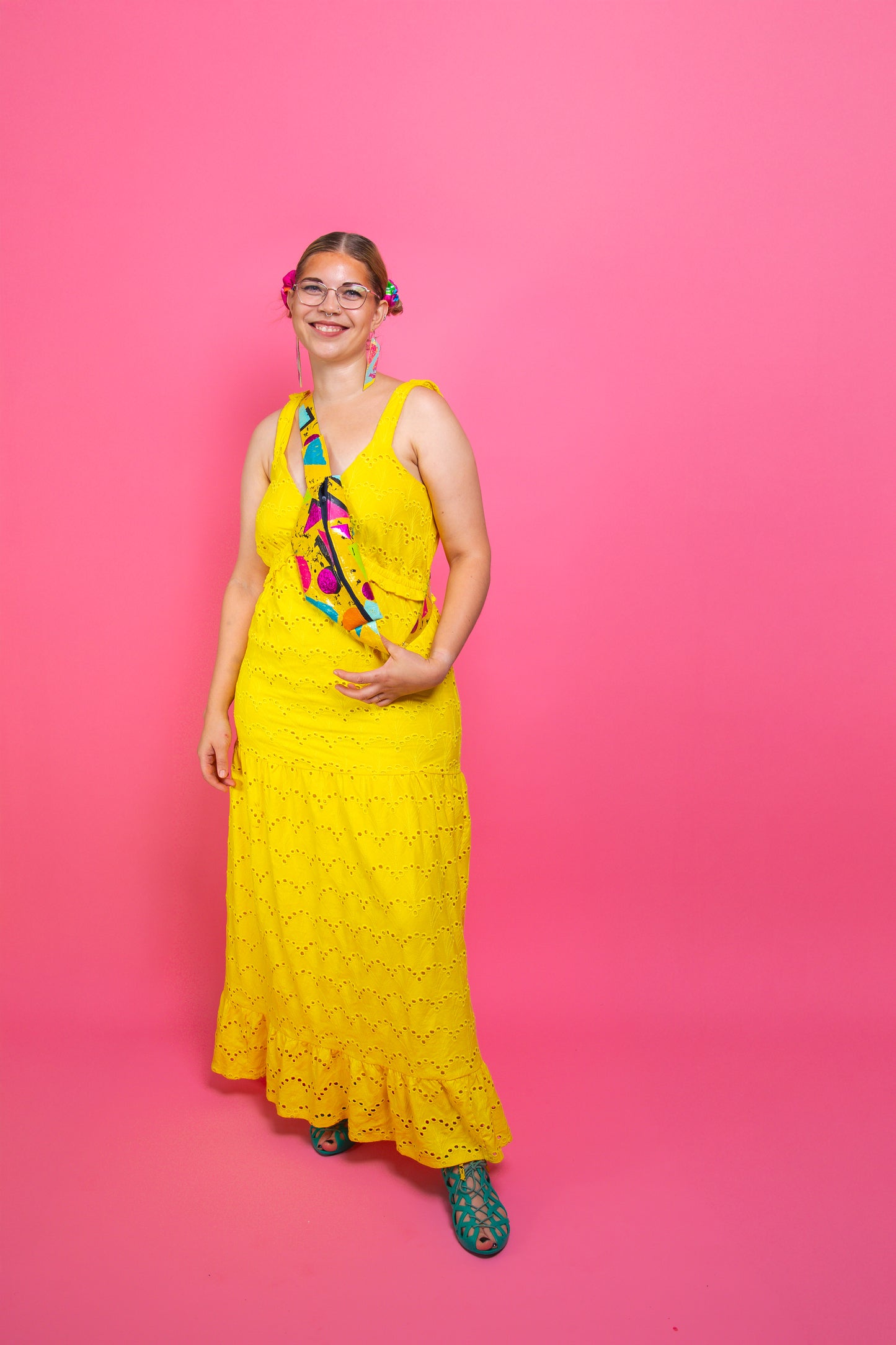 Yellow cross body bum bag - recycled plastic