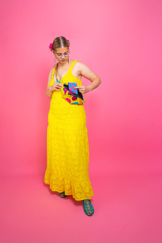Yellow cross body bum bag - recycled plastic