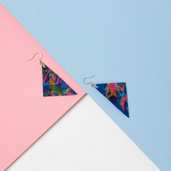 Blue, Pink, Orange triangular earrings- S/S 24