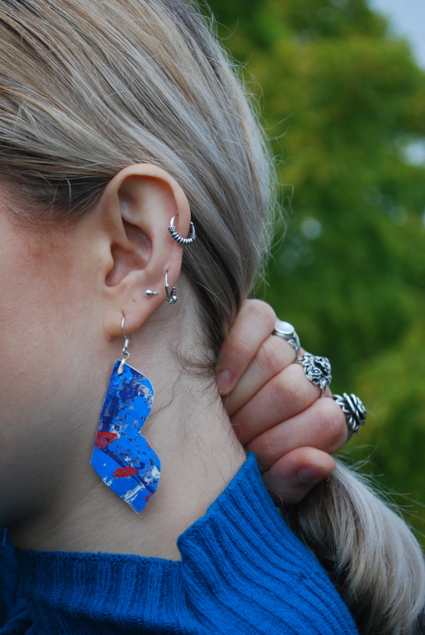 Metallic "butterfly wings" abstract Earrings - PLASTIQUE By Siân