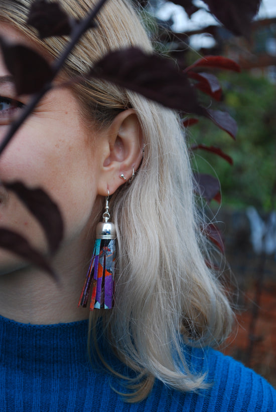 Medium dangly abstract tassel earrings - PLASTIQUE By Siân