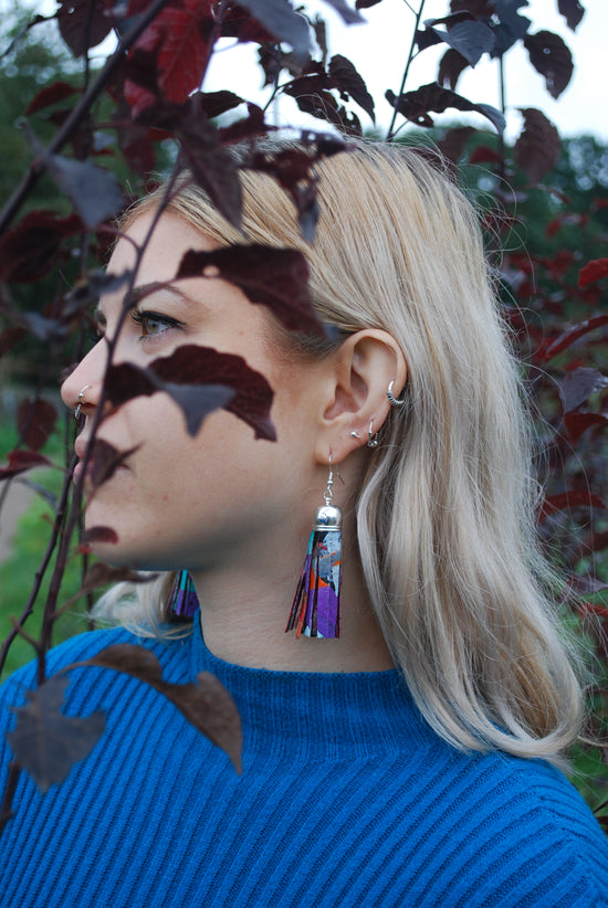 Medium dangly abstract tassel earrings - PLASTIQUE By Siân