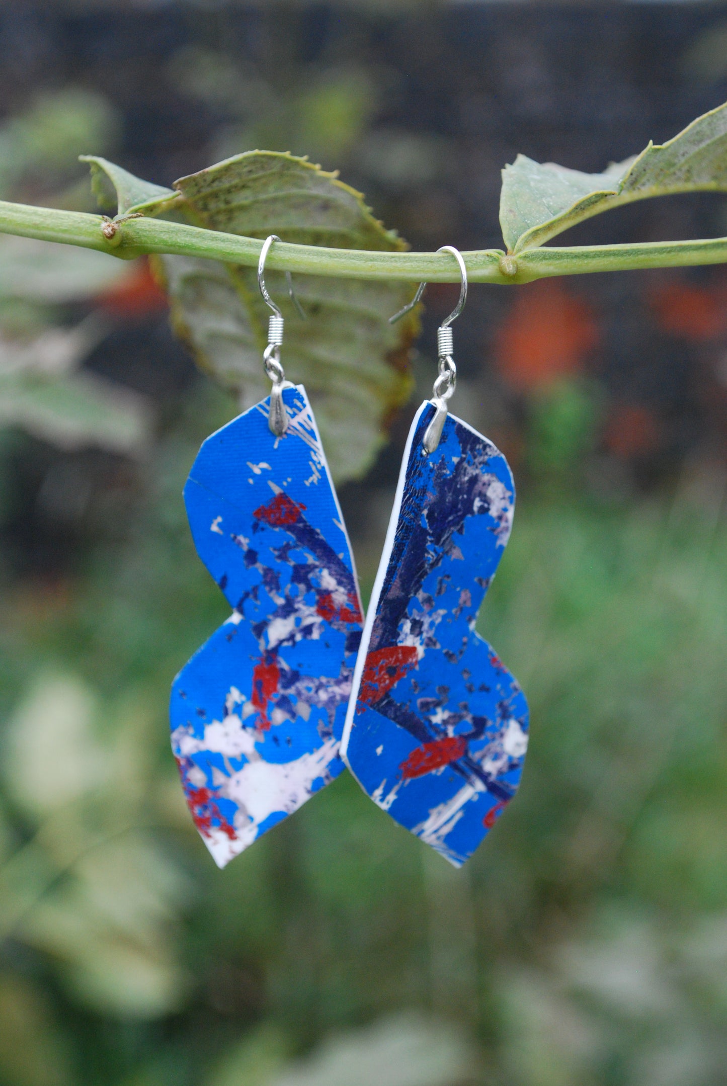 Metallic "butterfly wings" abstract Earrings - PLASTIQUE By Siân