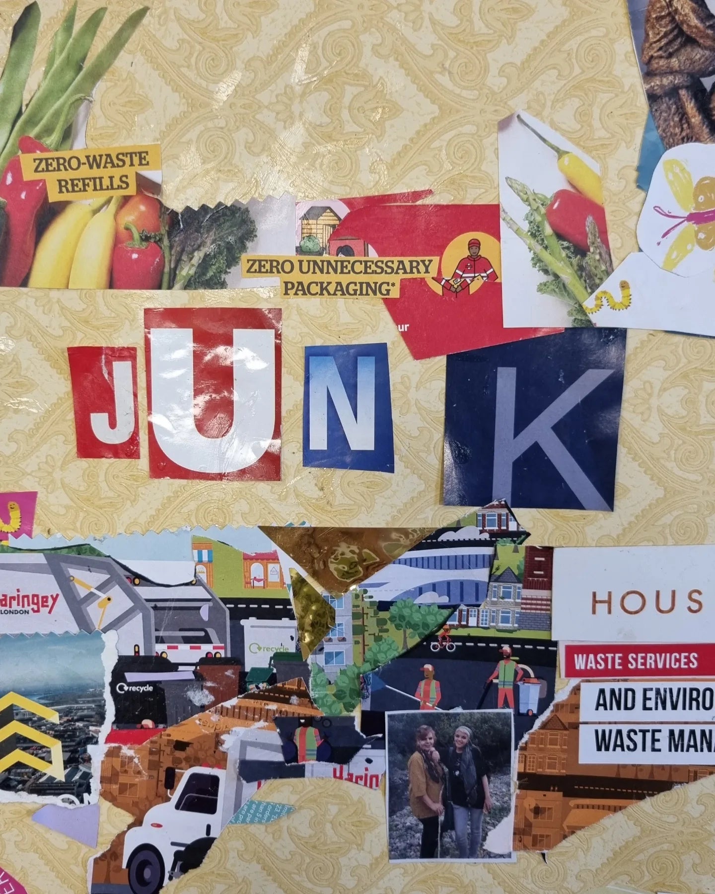 'NO JUNK MAIL' Collage Upcycled Paper Workshop - PLASTIQUE By Siân