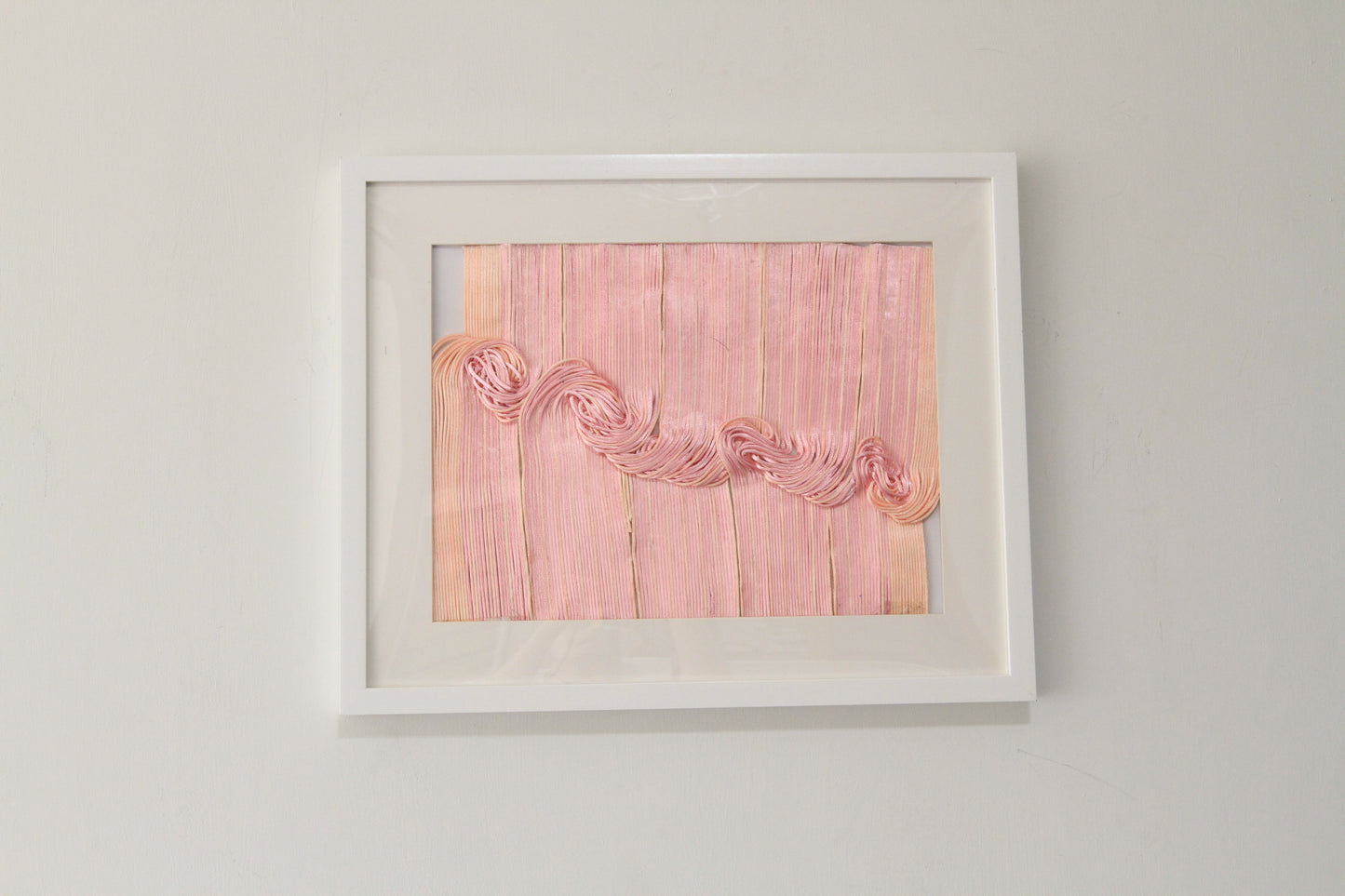 Abstract pink textile original artwork- Pink and peach