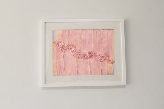 Abstract pink textile original artwork- Pink and peach