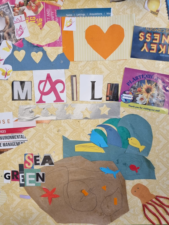 'NO JUNK MAIL' Collage Upcycled Paper Workshop - PLASTIQUE By Siân