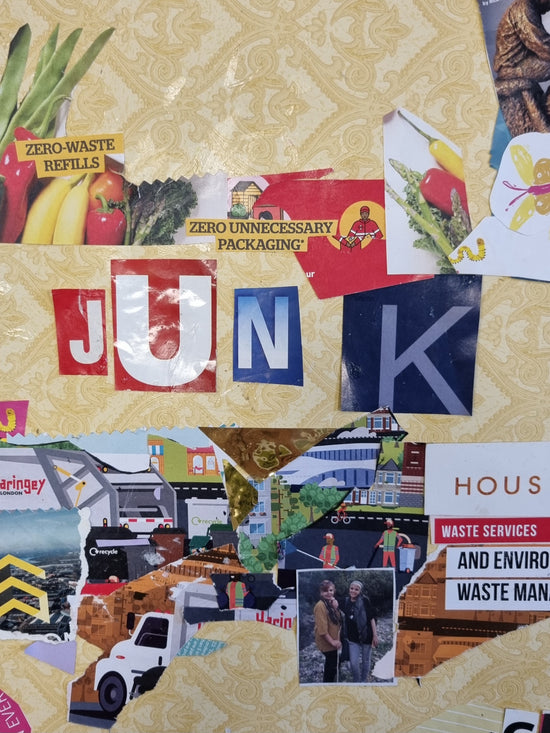 'NO JUNK MAIL' Collage Upcycled Paper Workshop - PLASTIQUE By Siân