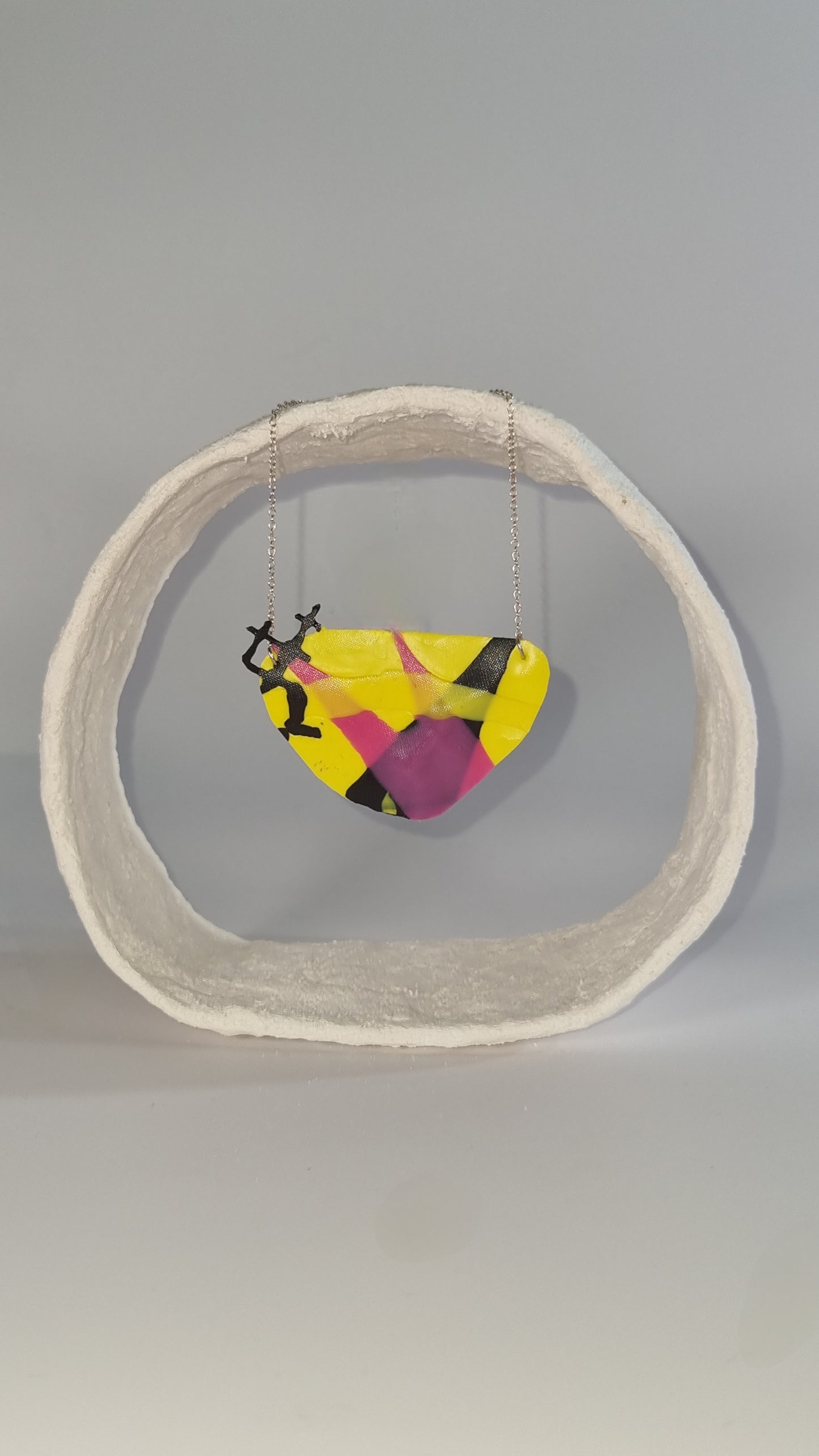 Small yellow black and pink necklace- S/S 24 - PLASTIQUE By Siân