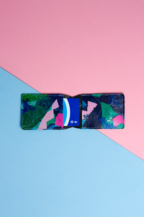 Card wallet: blue, green and pink