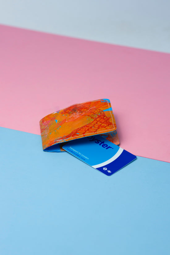 Card wallet: blue and orange