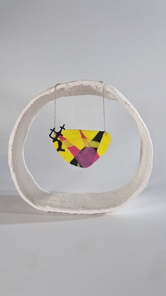 Small yellow black and pink necklace- S/S 24 - PLASTIQUE By Siân