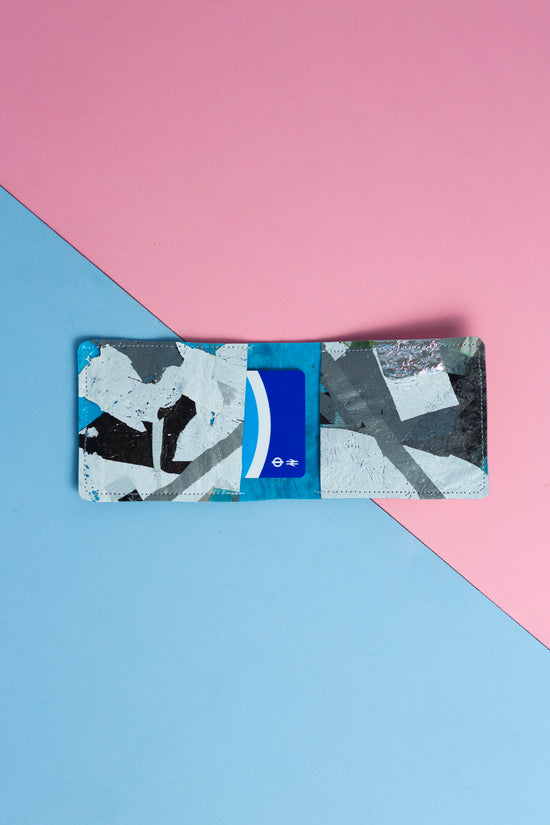 Card wallet: blue, grey silver