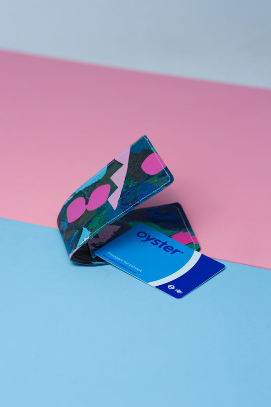 Card wallet: blue, green and pink