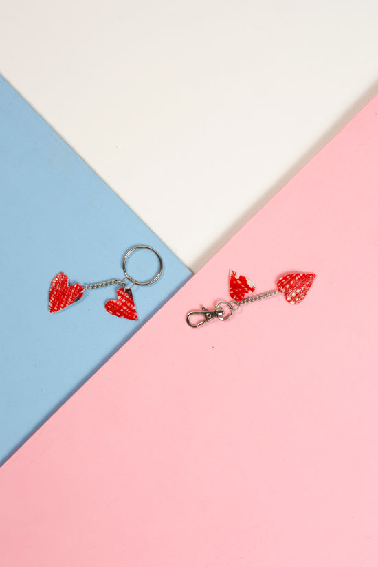 Keyring: Small red hearts Charm Accessory