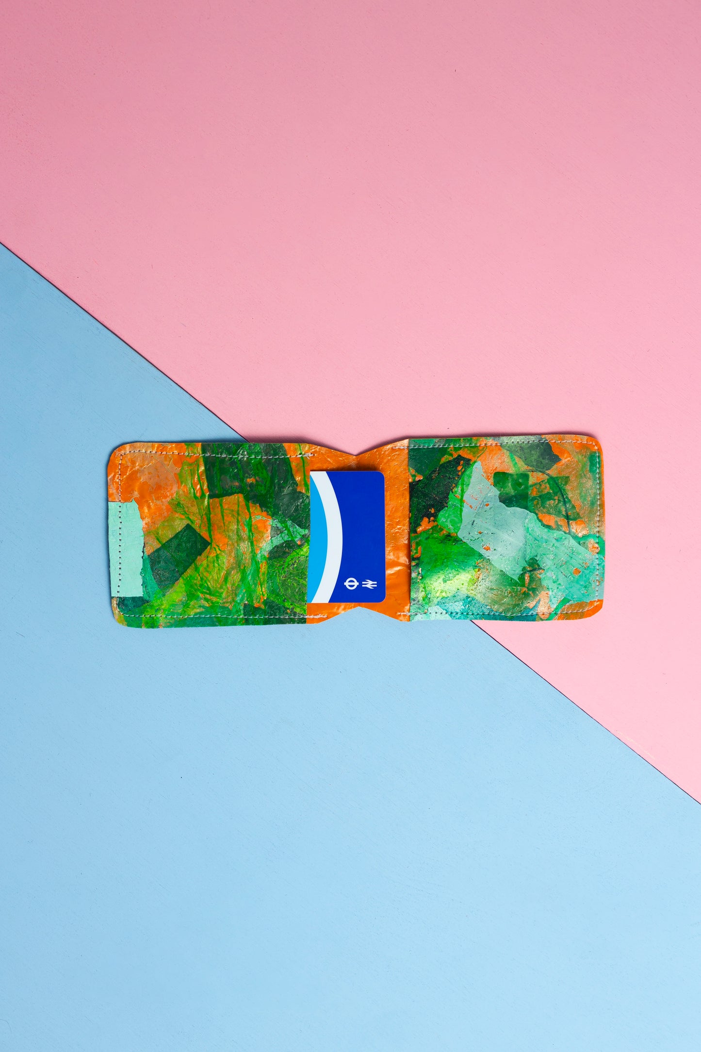 Card wallet: Green and Orange