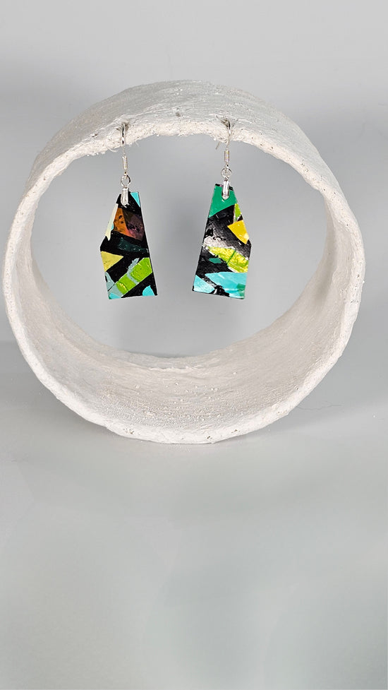 S geometric 80s colourful geometric shape earrings - PLASTIQUE By Siân