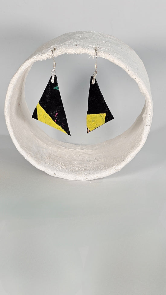 S triangular pointed 80s colourful geometric shape earrings - PLASTIQUE By Siân