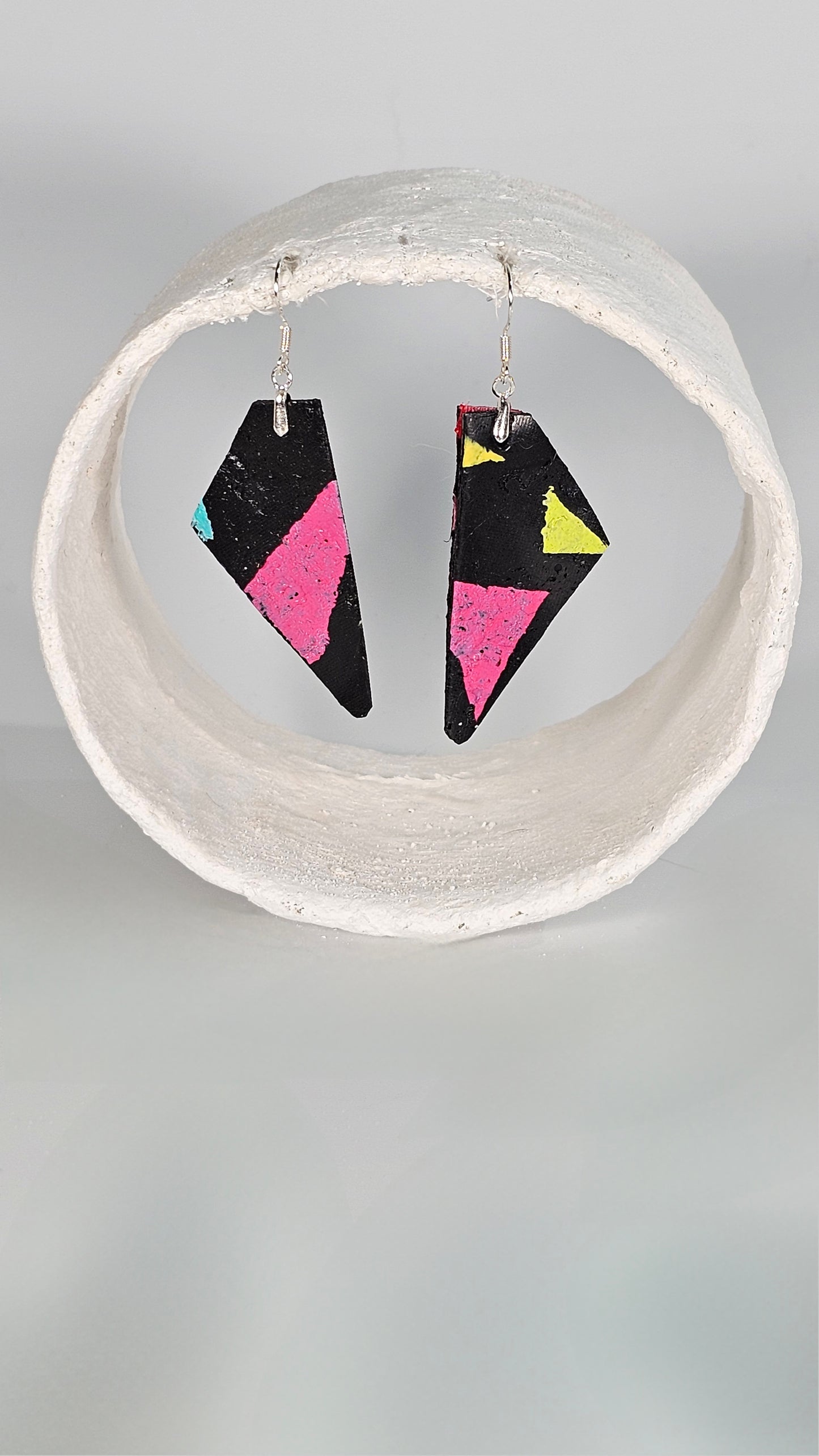 S geometric angular pointed 80s colourful geometric shape earrings - PLASTIQUE By Siân