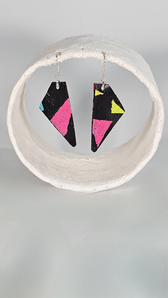 S geometric angular pointed 80s colourful geometric shape earrings - PLASTIQUE By Siân