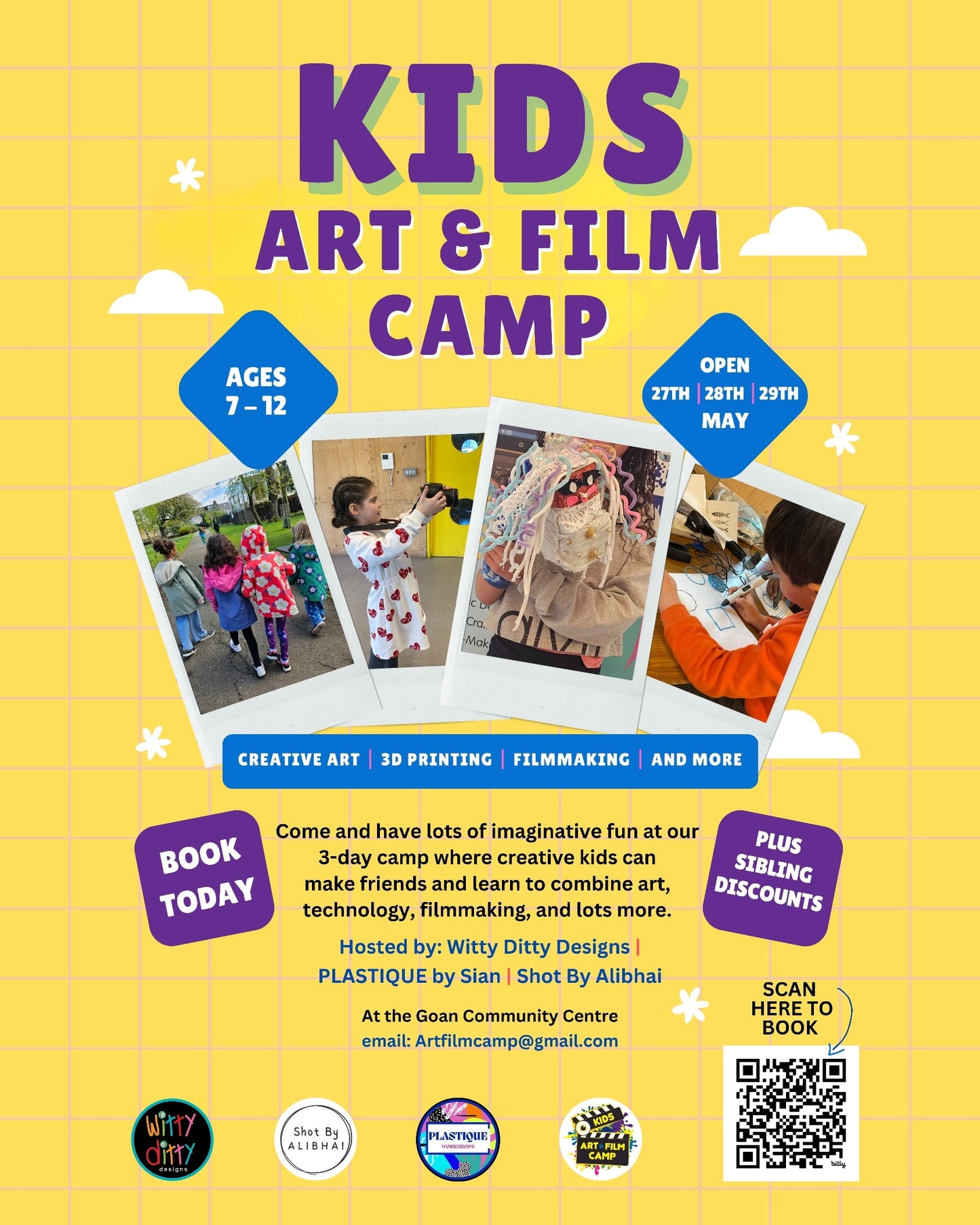 X3 DAY KIDS CREATIVE MAY HALF-TERM CAMP - ART, FILM, TECH & SUSTAINABILITY FOCUSED WORKSHOPS