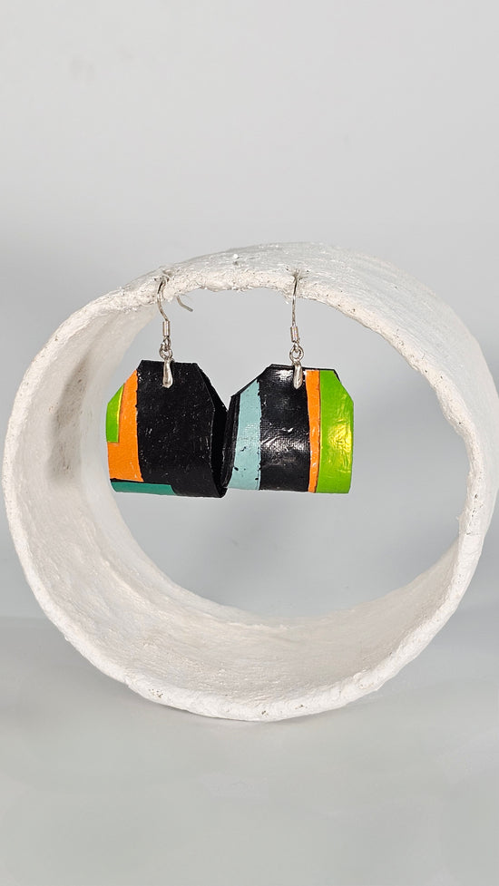 Colourful tribal looped earrings - PLASTIQUE By Siân