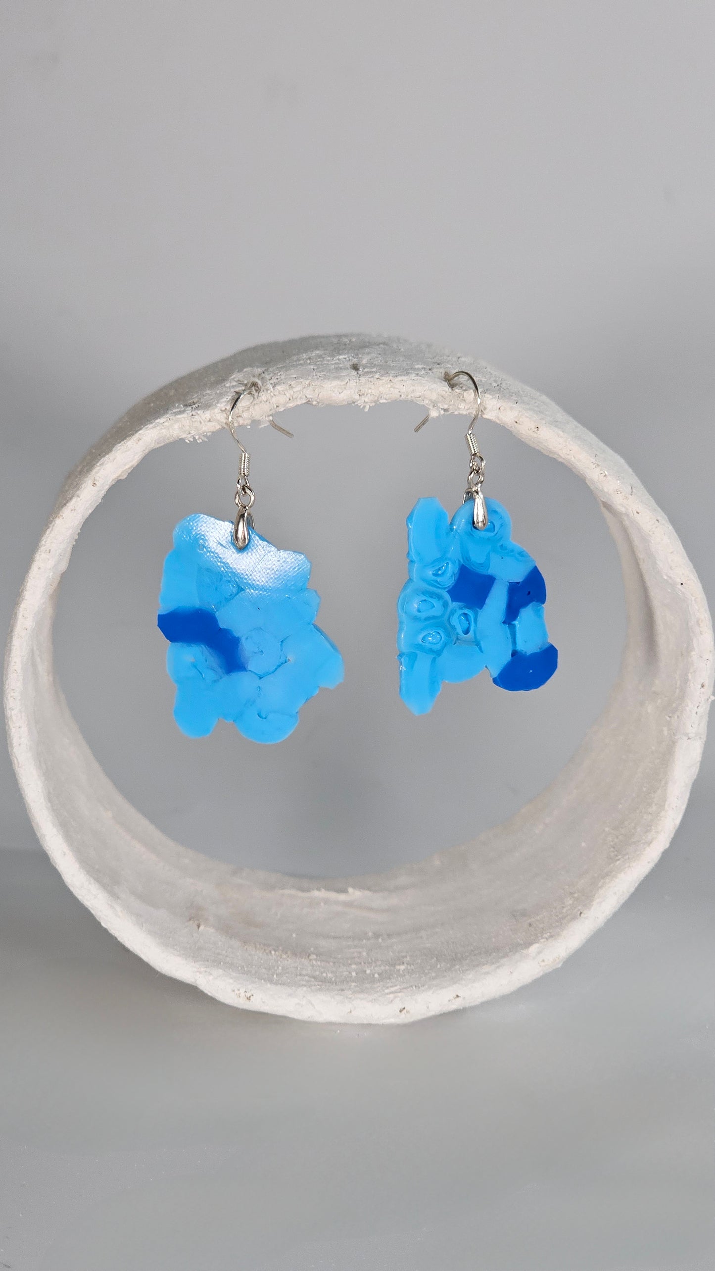 Abstract Blue Hama Earrings - PLASTIQUE By Siân