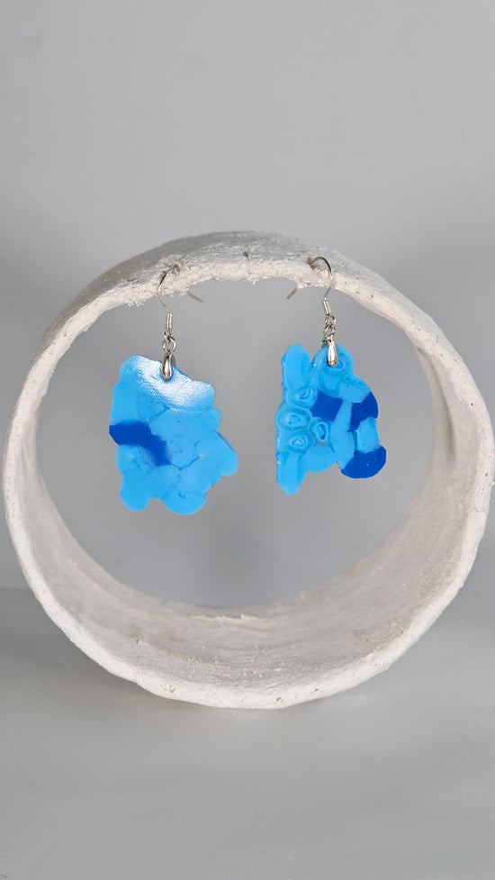 Abstract Blue Hama Earrings - PLASTIQUE By Siân