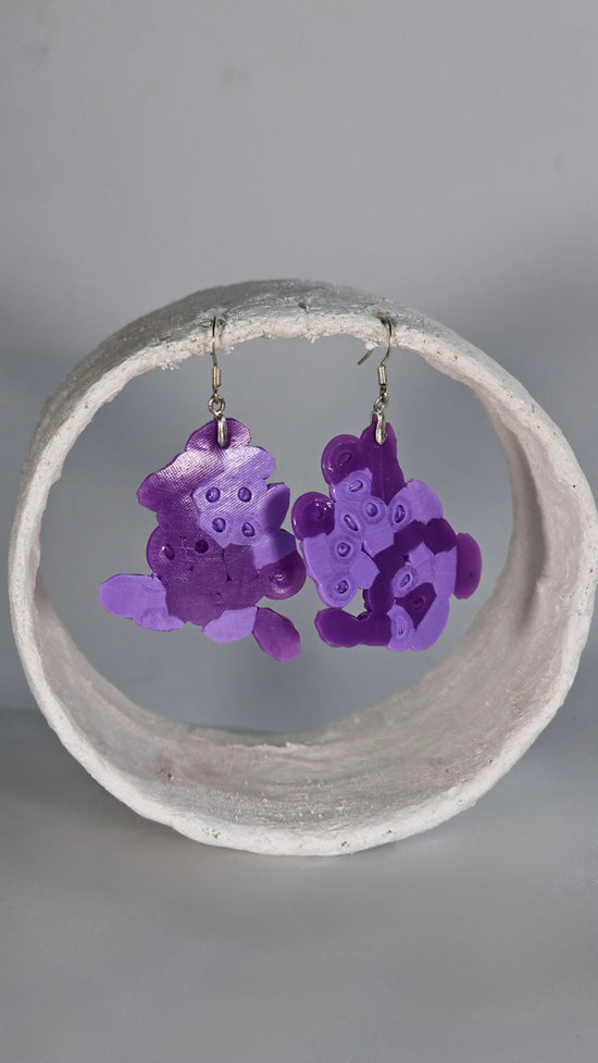 Abstract Purple Hama Earrings - PLASTIQUE By Siân