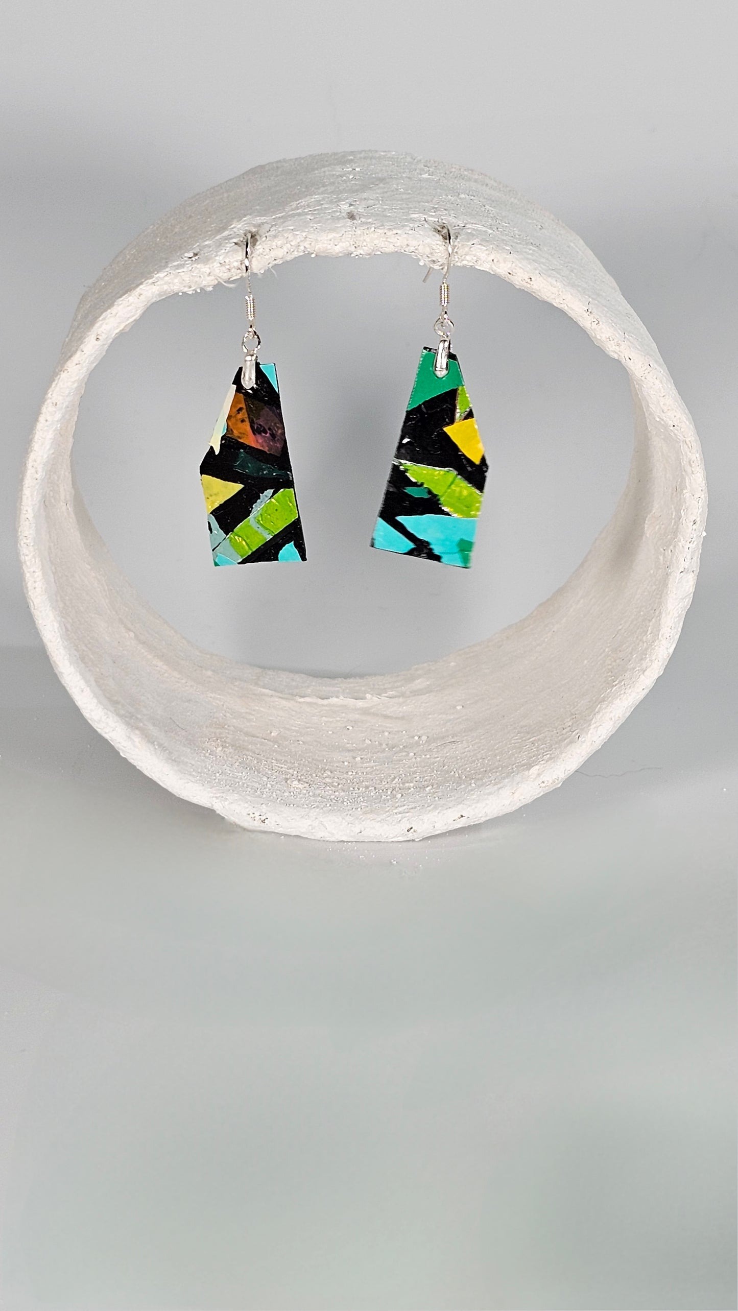 S geometric 80s colourful geometric shape earrings - PLASTIQUE By Siân