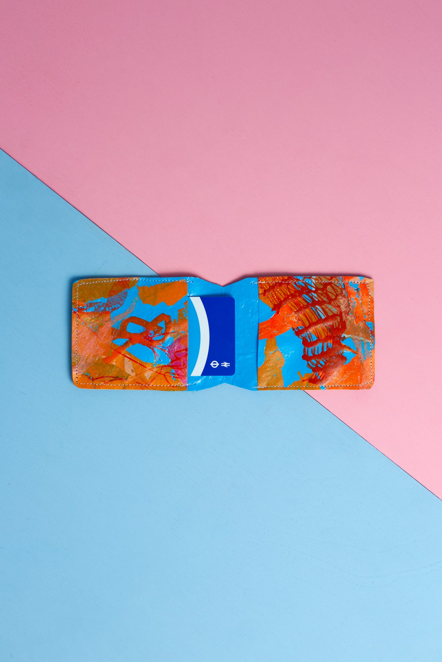 Card wallet: blue and orange