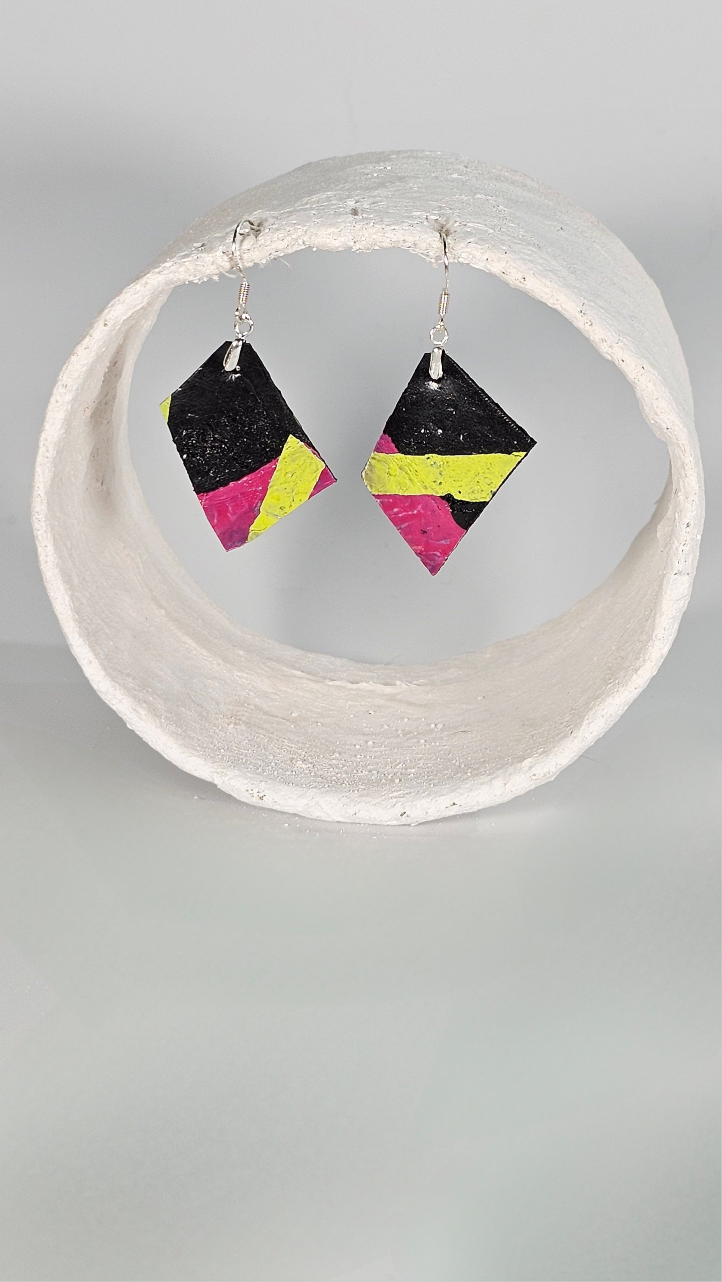 S geometric 80s colourful geometric shape earrings - PLASTIQUE By Siân